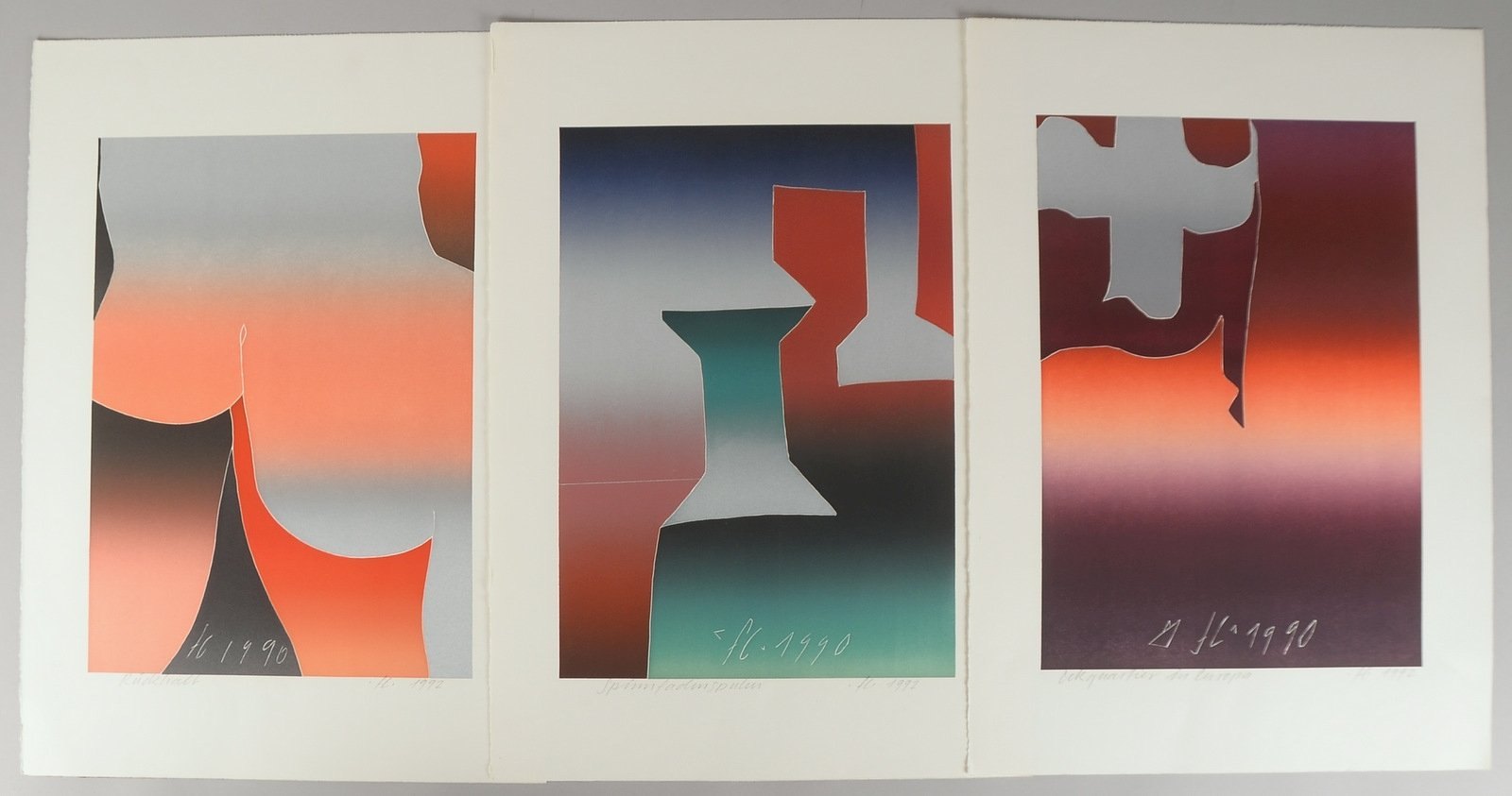 Eggenschwiler, Franz, 3x Farblithografien, sign./betit.; Blattmaße jeweils 69 x 49 cm