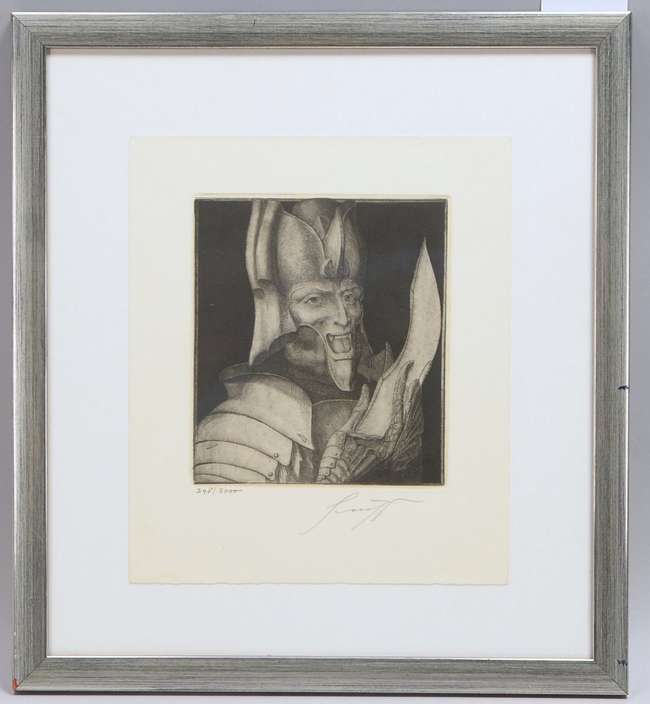Fuchs, Ernst, 'Mars', Radierung, limit. Aufl., sign./dat. '1976'; Rahmenmaße 44 x 40 cm