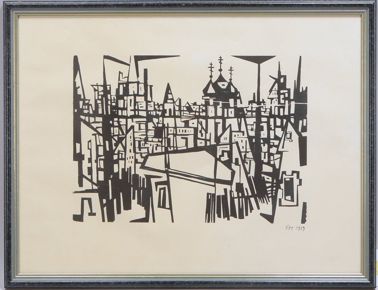 Mitzlaff, Erhart, Linolschnitt, handsign./monogr., dat. '1959'; Rahmenmaße 42,5 x 55 cm