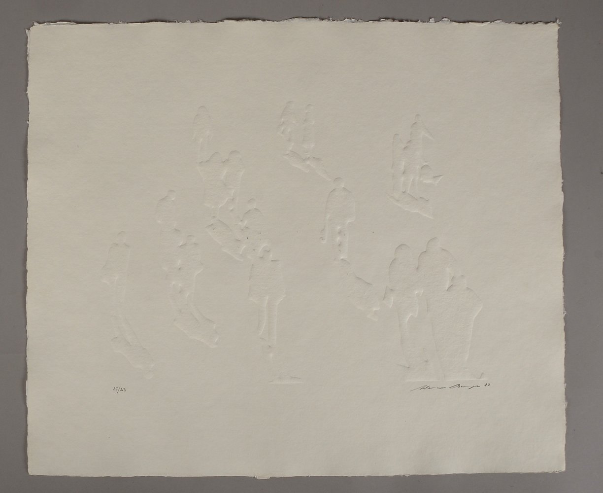 Berges, Werner, 'Begegnungen/8', Prägedruck auf Bütten, limit. Aufl., sign./dat. '1982' - selten!
