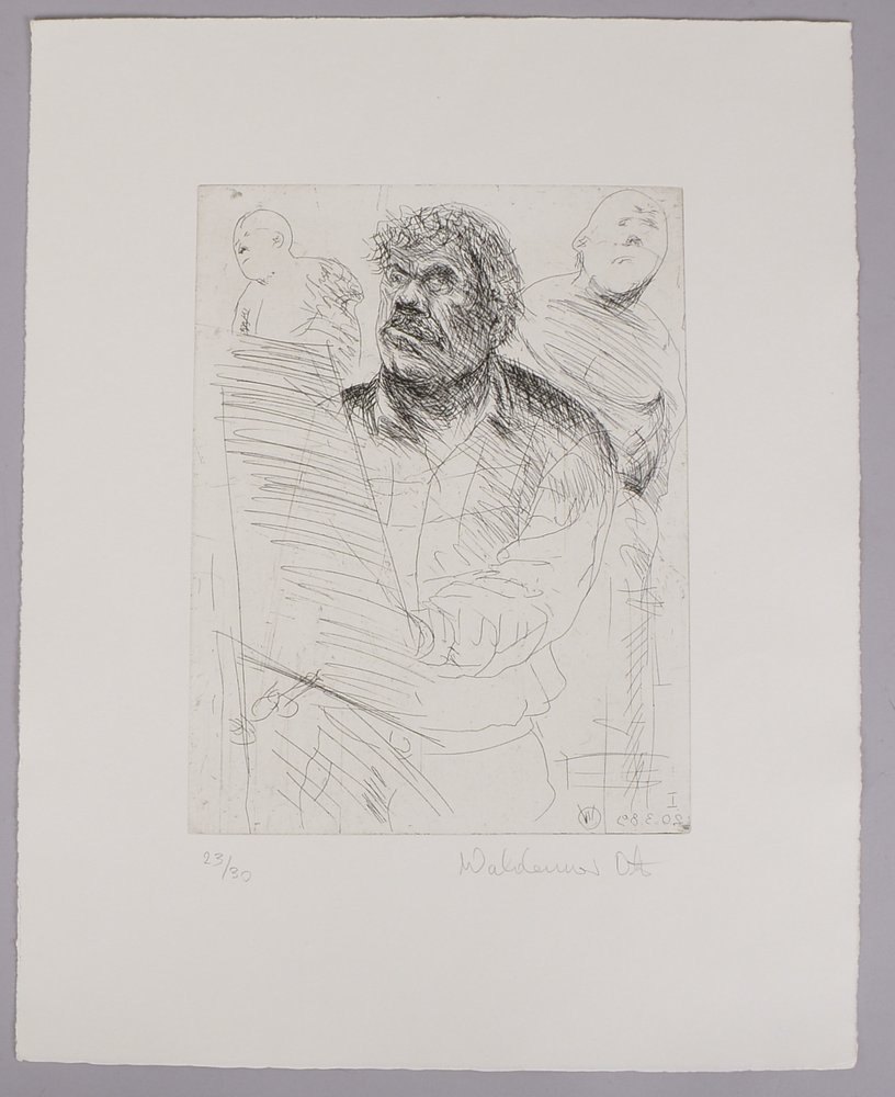 Otto, Waldemar, 'Selbstbildnis.../9', Radierung/Hahnemühle (1989), limit. Aufl., sign.