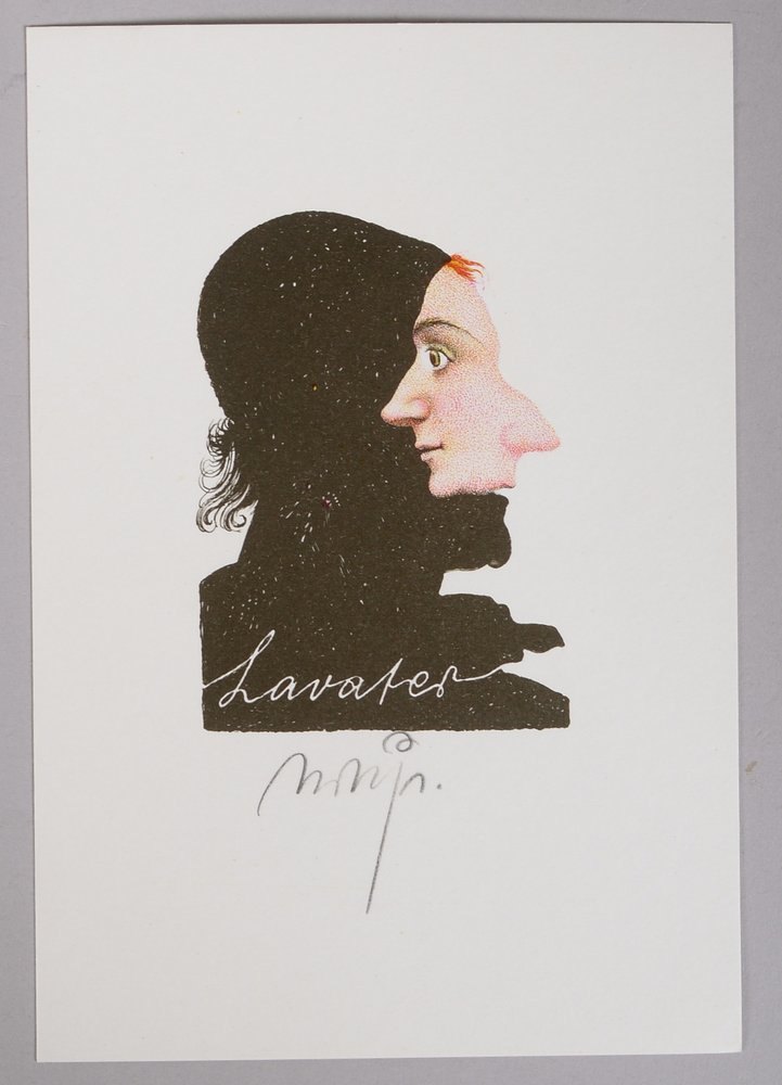 Prechtl, M.M., 'Schattenbilder/Lavater', Farblithogr., limit. Aufl.; Blattmaße ca. 17 x 11,3 cm