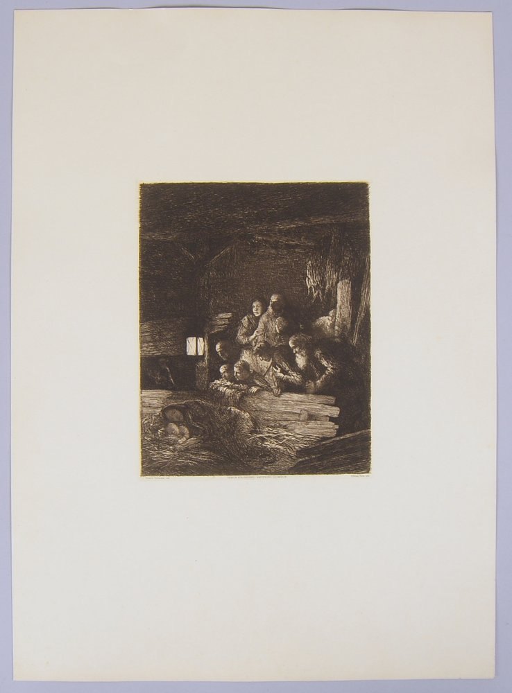 Eickmann, Heinrich, 'Heilige Nacht', Radierung, typogr. bez.; Blattmaße ca. 63 x 45 cm