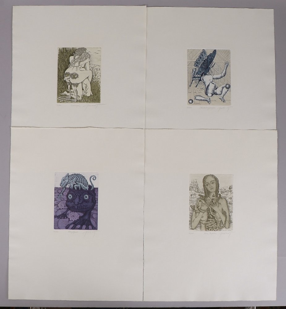 Croy, Peter, Künstlermappe, 4x Rad., limit. Aufl., sign./dat.; Blattmaße 50 x 39 cm