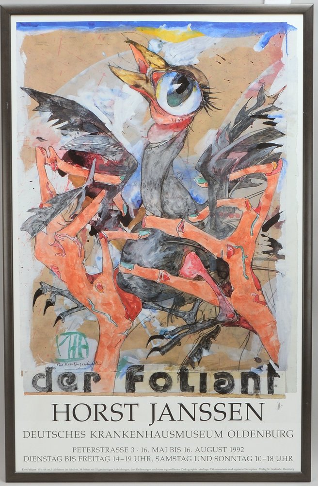 Janssen, H., Plakat, 'Dt. Krankenhaus-Museum OL', monogr.; Rahmenmaße 101 x 66 cm