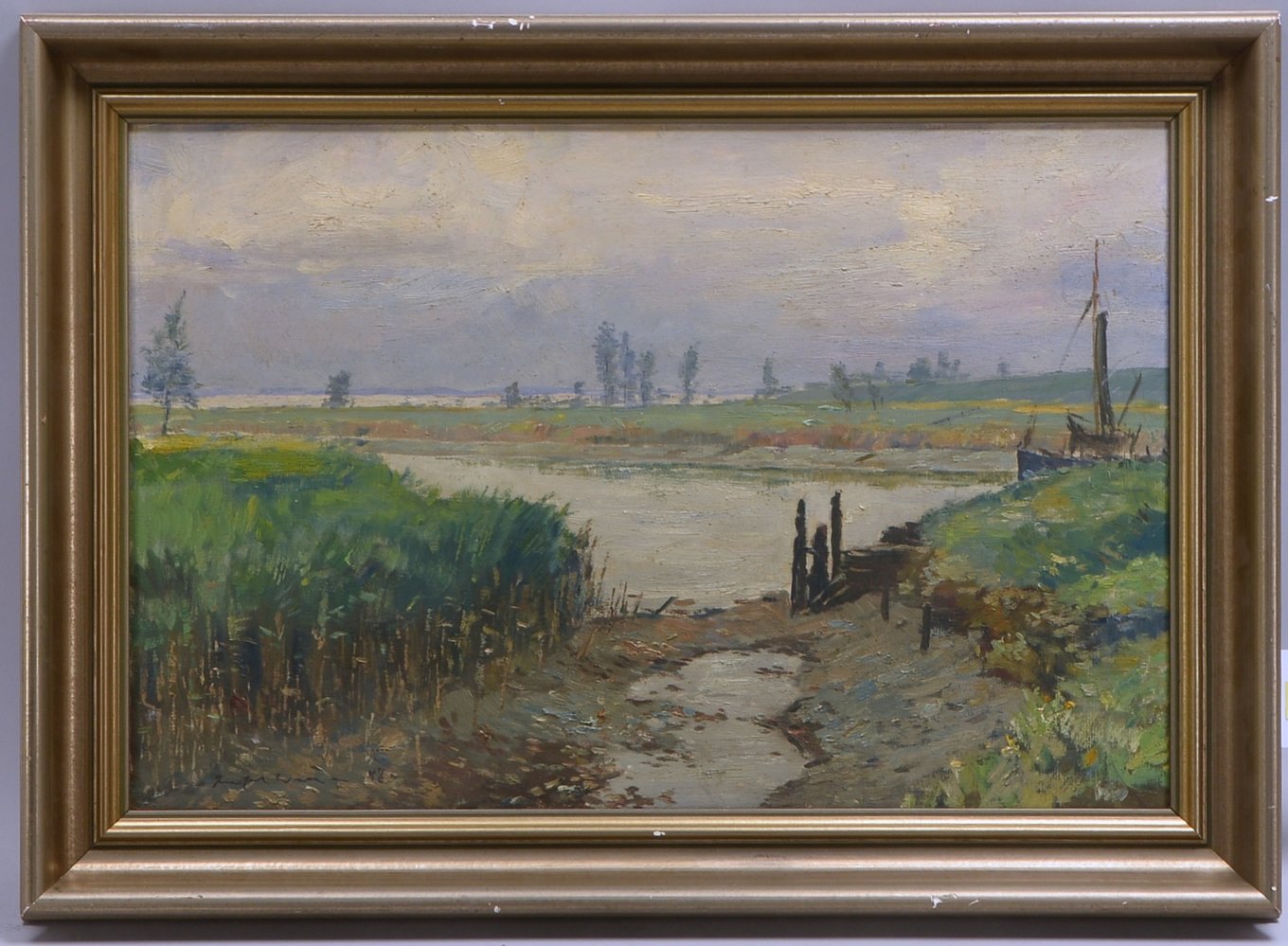 Wilke, P.E. (1894 - 1972), 'Norddt. Landschaft', Öl/Lw, sign.; Rahmenmaße 51 x 71 cm