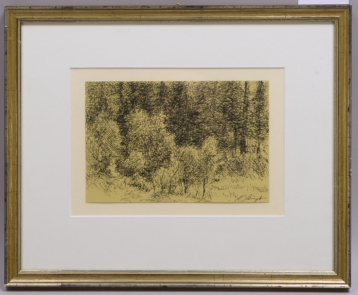 Slevogt, Max, 'Landschaft', Federzeichnung, unten re. sign.; Rahmenmaße 31 x 38 cm