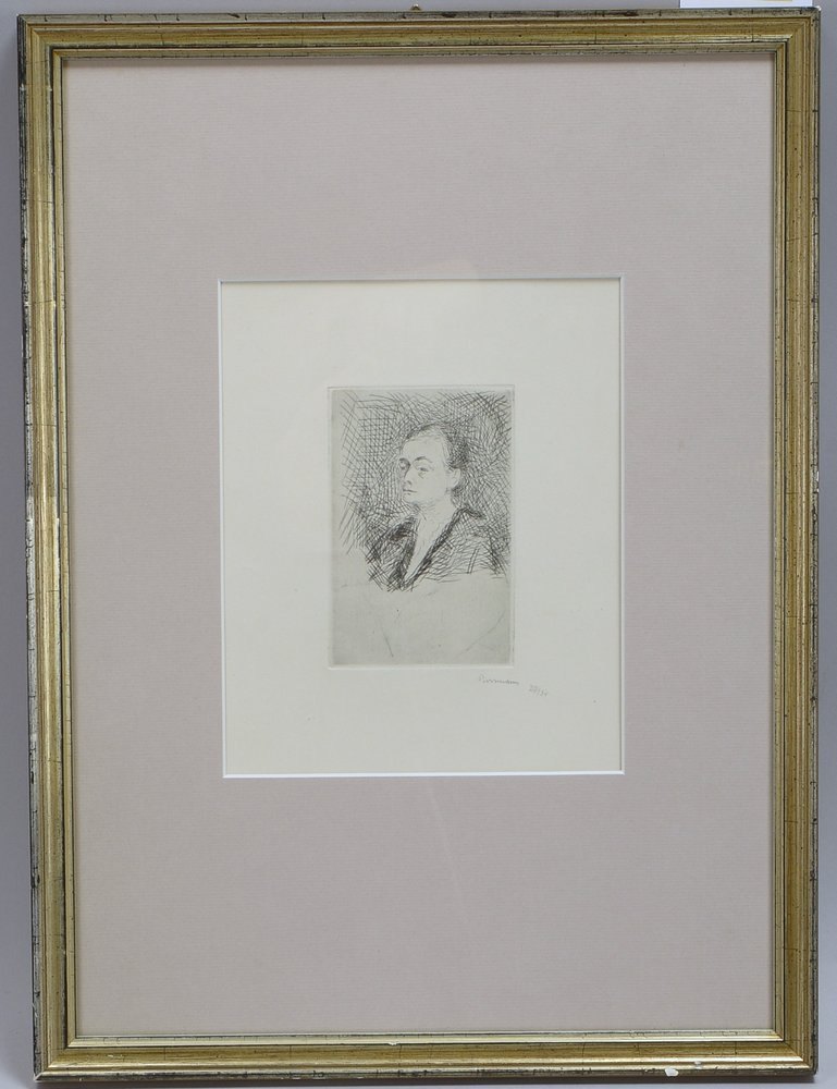 Purrmann, H-, 'Frauenportrait', Rad., '27/34', bleisign.; Rahmenmaße 44,5 x 33,5 cm