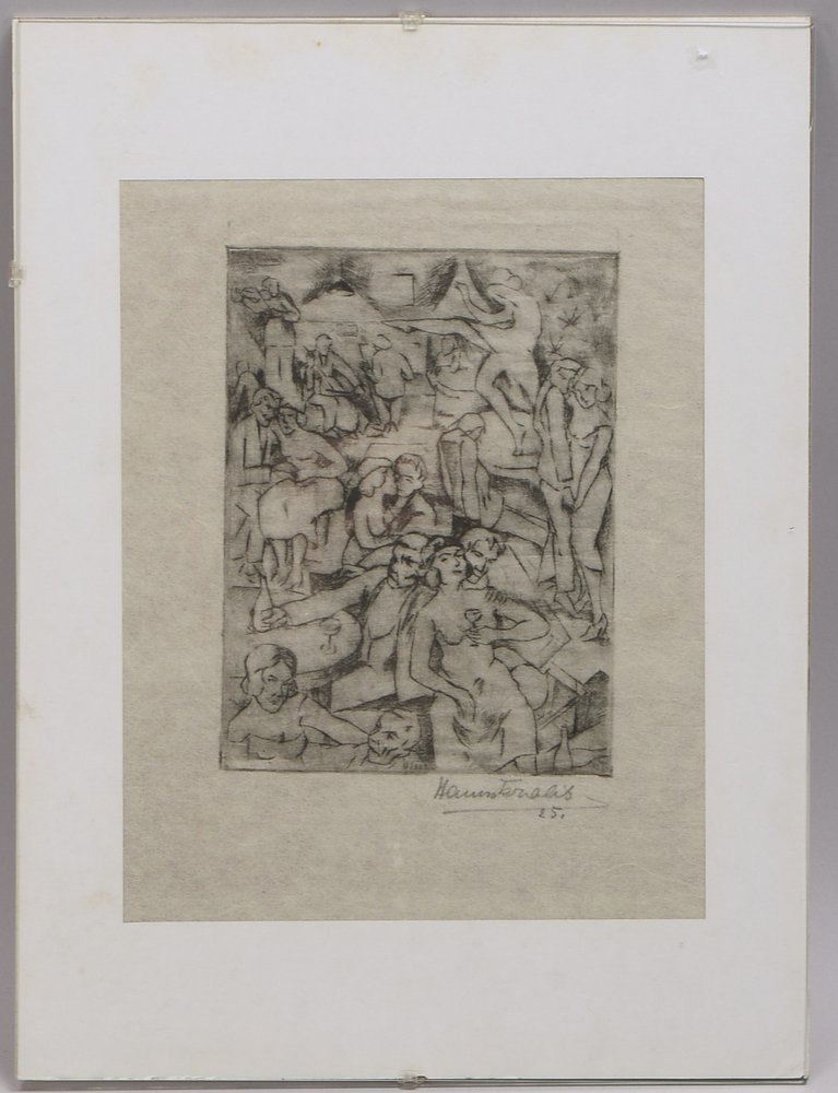 Kralik, Hanns, '1920er Jahre-Szene', Radierung/Japan, bleisign./dat. (19)'25', hinter Glas