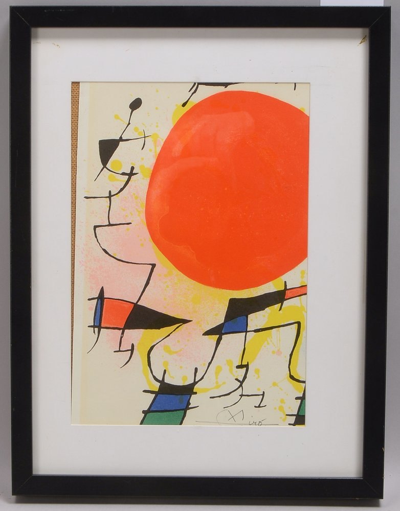 Miró, Joan, 'Komposition', Farblithogr., bleisign., hinter Glas; Rahmenmaße 42 x 32,5 cm