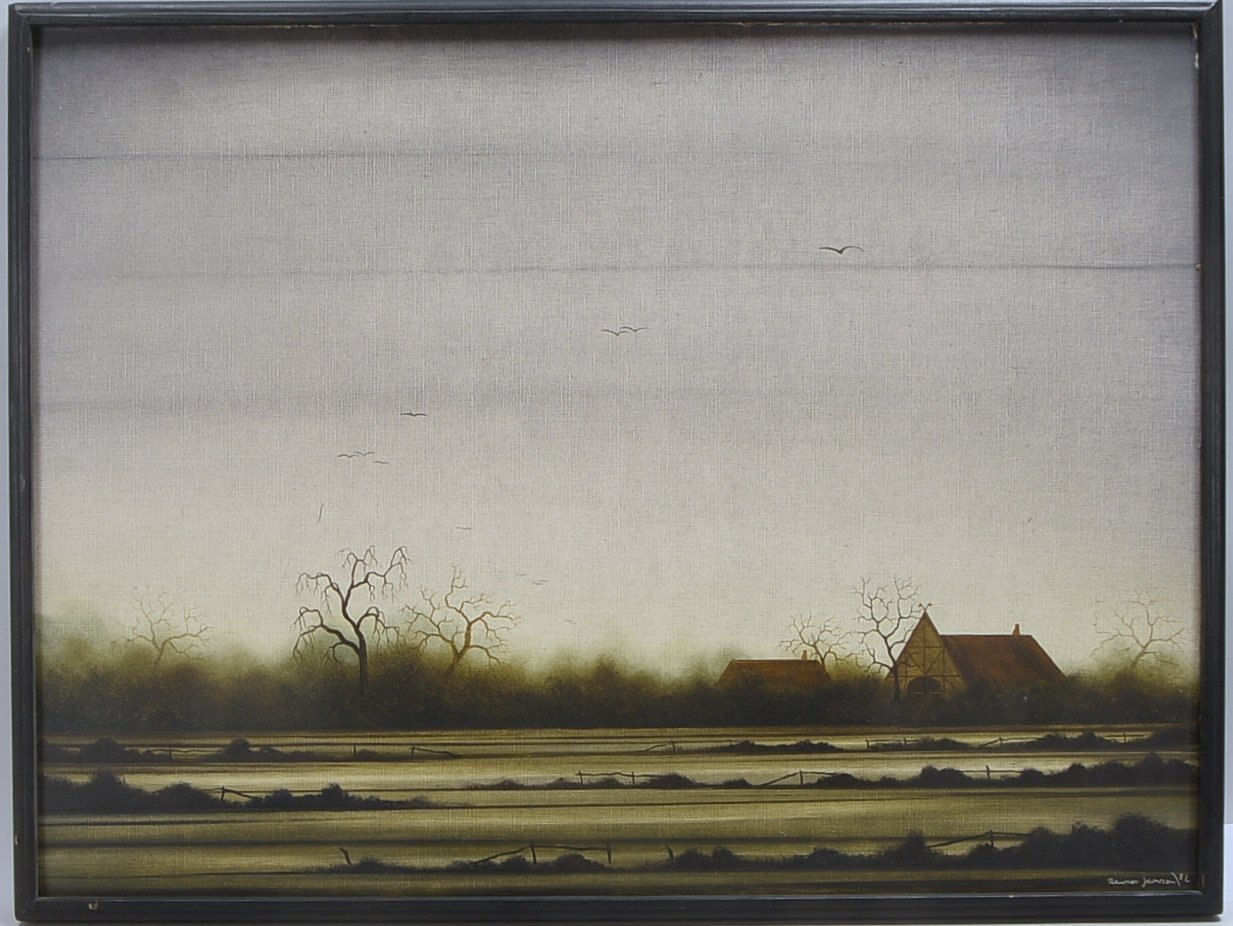 Jansen, Rainer, 'Norddt. Landschaft', Öl/Mk, unten re. sign./dat. '1982'; Maße 62,5 x 82 cm