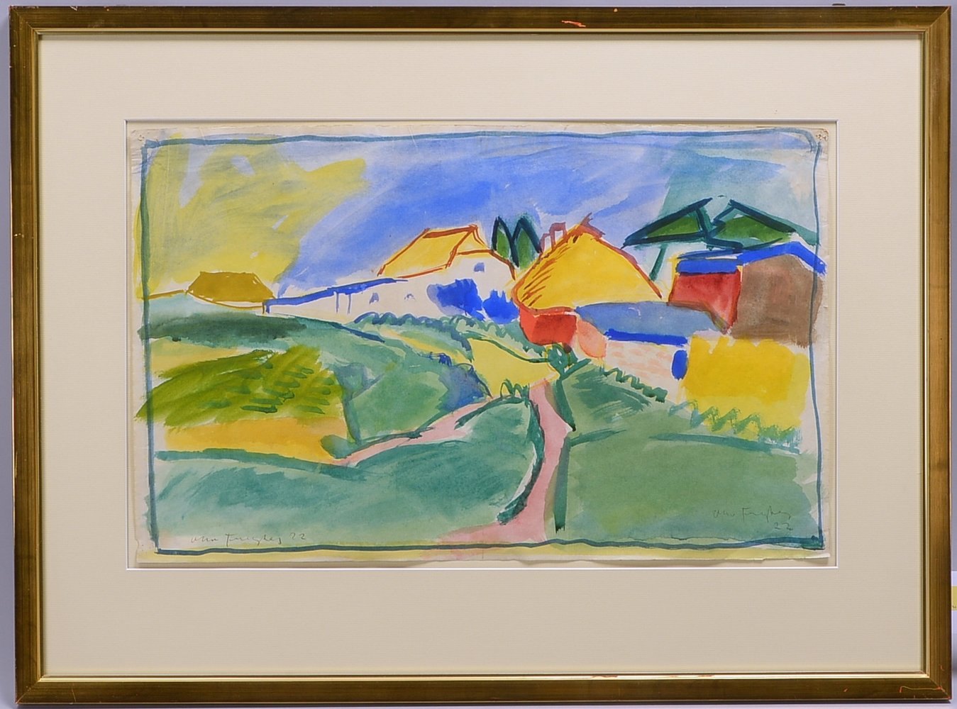 Freytag, Otto, 'Amrum', Aquarell, 2-f. sign./dat., hinter Glas; Rahmenmaße 60 x 80 cm