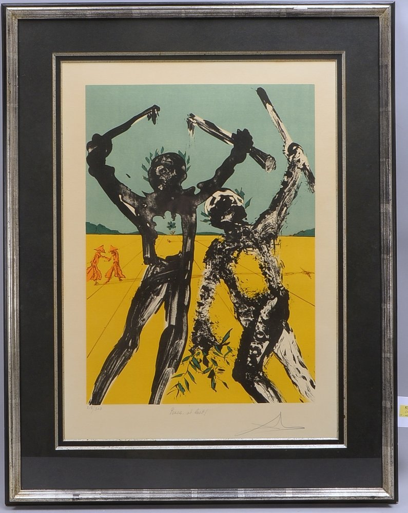 Dalí, Salvador, 'Peace at last!', Farblithogr., Aufl. '218/300', bleisign./bet., hinter Glas