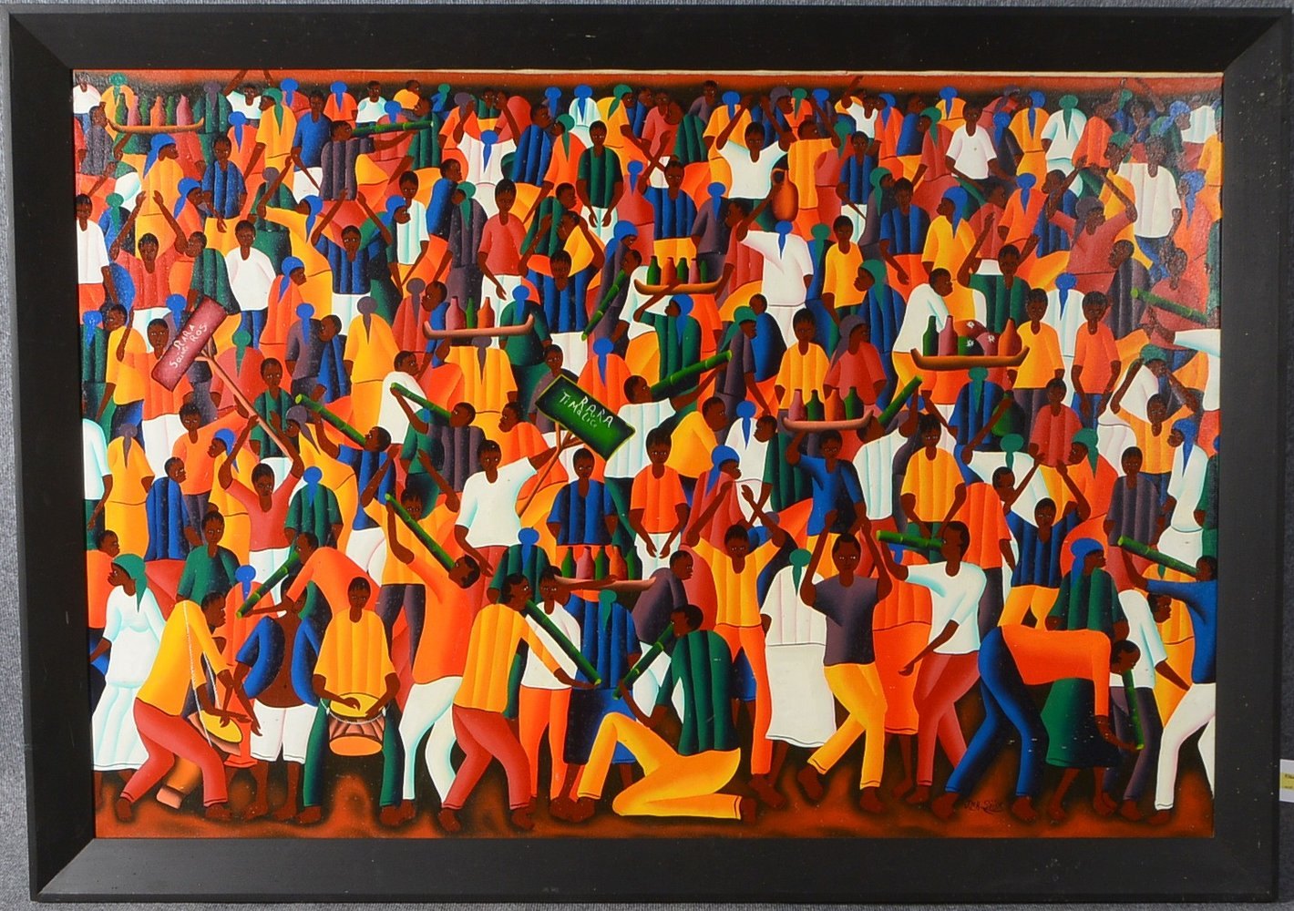 Séide, J.-A., 'Große Demostration', Öl/Lw, unten re. sign.; Rahmenmaße 117 x 164 cm