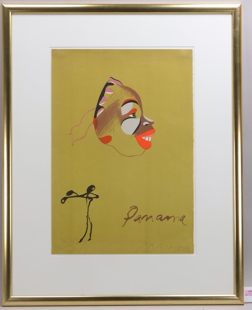 Arroyo, Eduardo, 'Panama', Farblithogr., Aufl. '17/20', sign./dat. '1982', unter PP hinter Glas