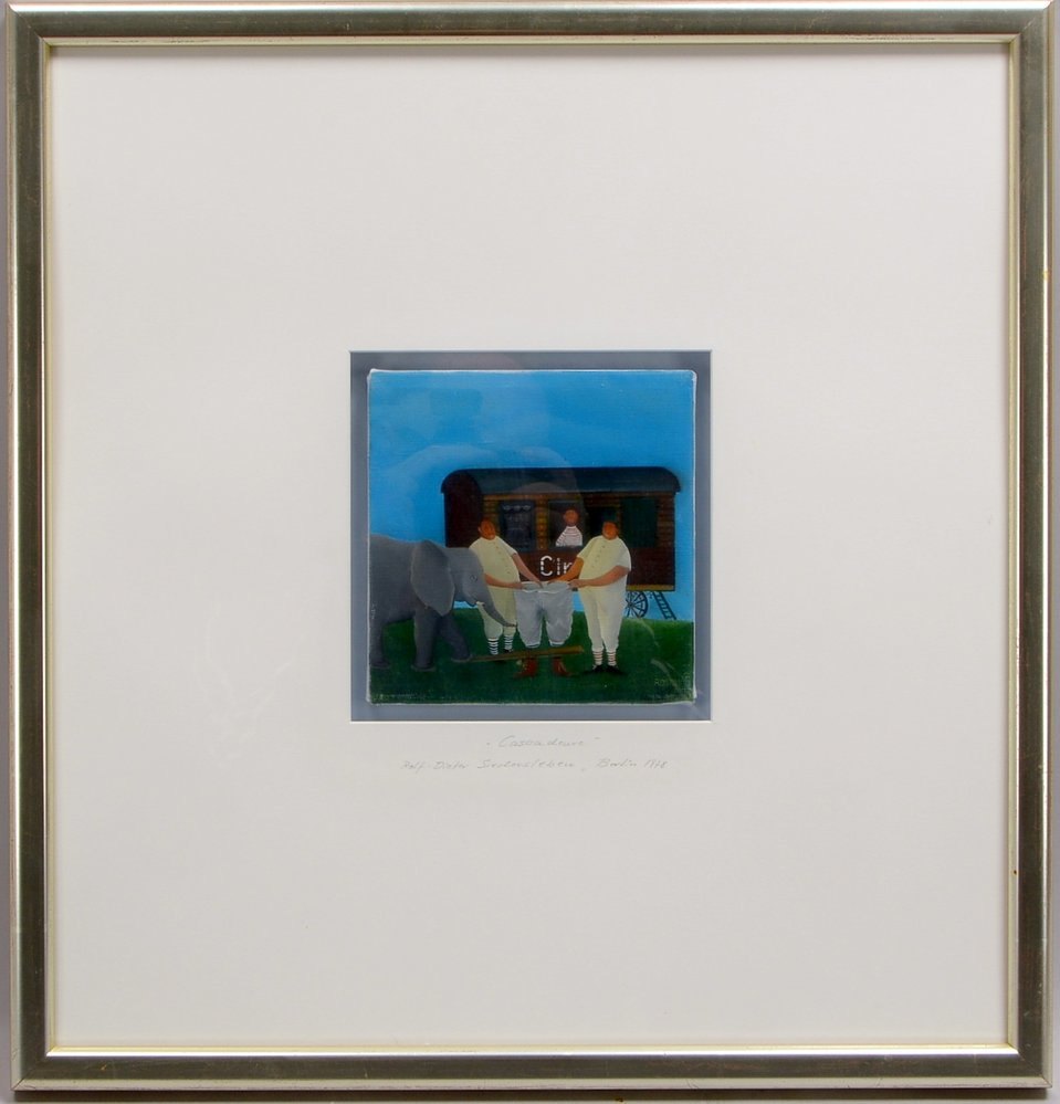 Siedersleben, Rolf-Dieter, 'Cascadeure', Öl/Lw, sign./dat. '1978', unter PP hinter Glas ger.