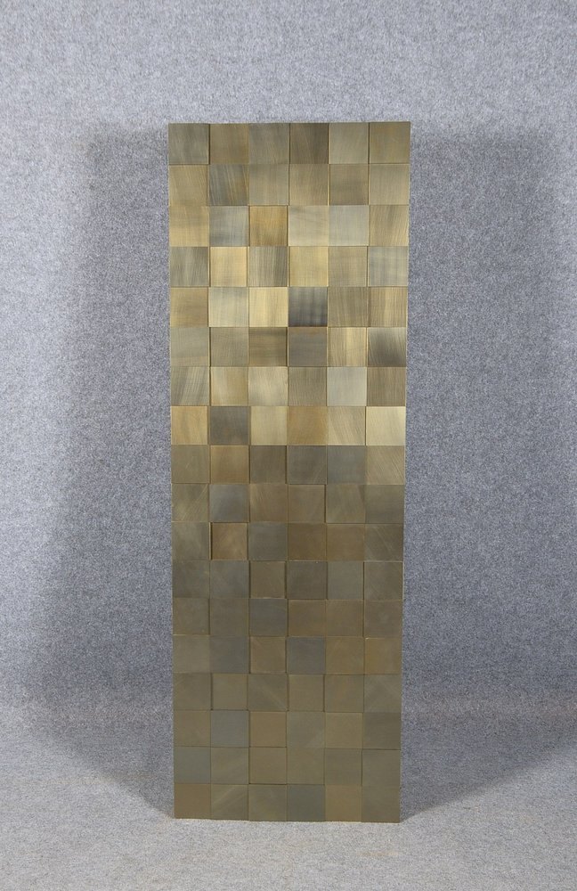Designer-Schrank, 'Shap 12', Eiche schwarz lack., Metallfront in Mosaik-Optik, 4x Glasb.