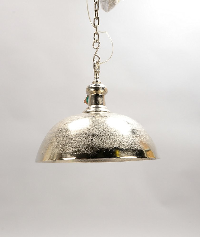Deckenlampe (für Billardtisch), 1-fl., Bronze-Schirm, mit Kettenaufh.; Ø 50 cm
