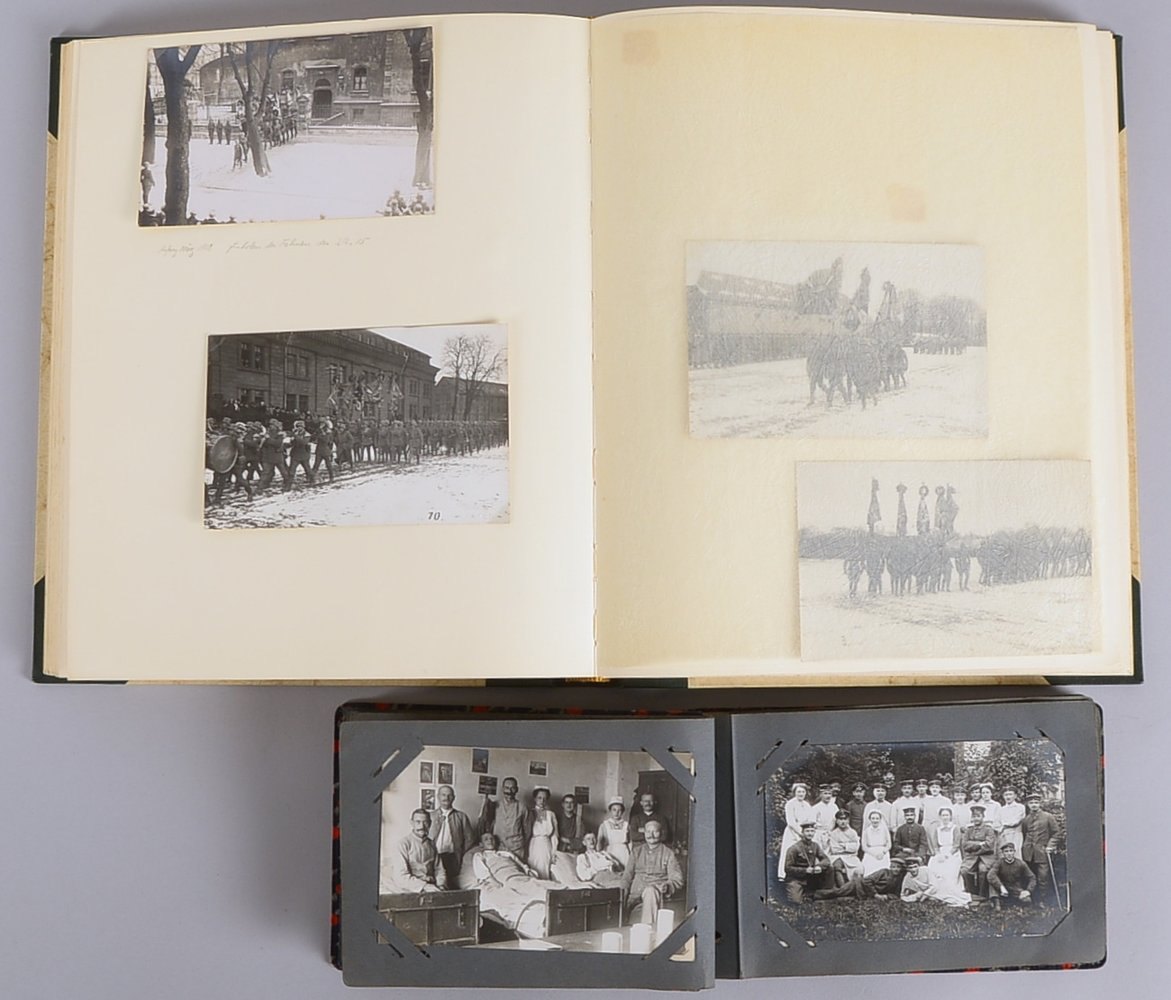 2 Fotoalben (II. WK): persönl. Kriegsdokumentation eines Oberst, und 'Lazarett Hofgeismar'