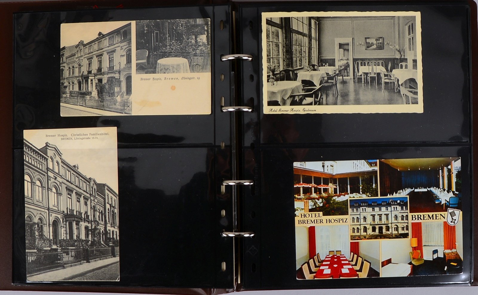 Sammelalbum, 'Bremer Hotels', 1900 - 1990: ca. 150x Karten und Briefe (sortiert)