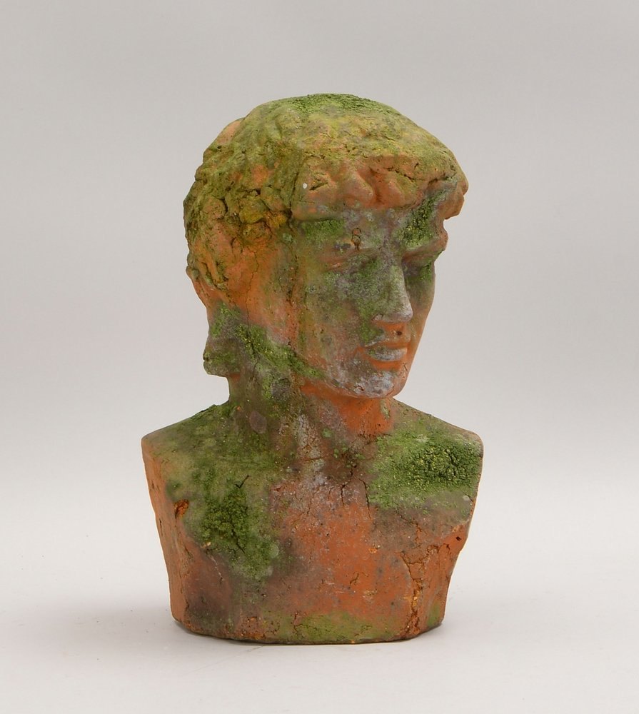 Terrakotta-Büste, 'Alexander der Große', mit schöner Alterspatina; Höhe 34 cm
