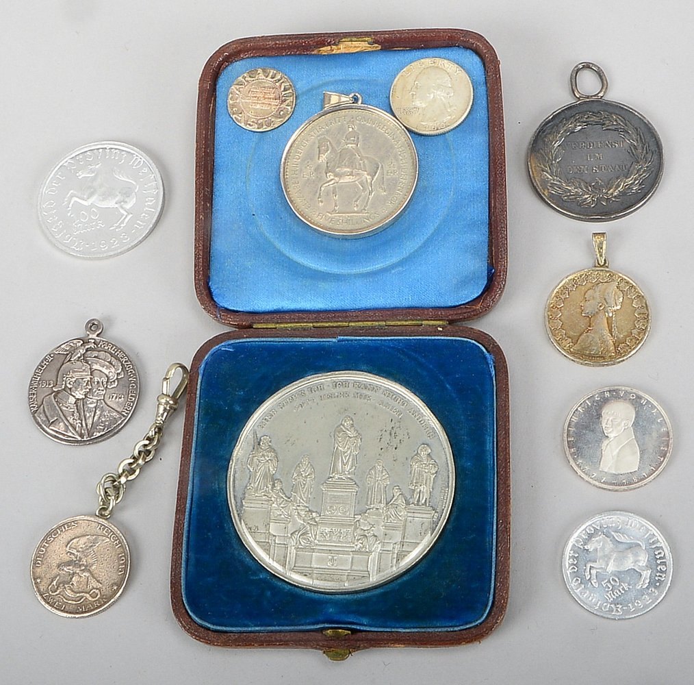 Kleine Sammlung Münzen und Medaillen, 11 Stück