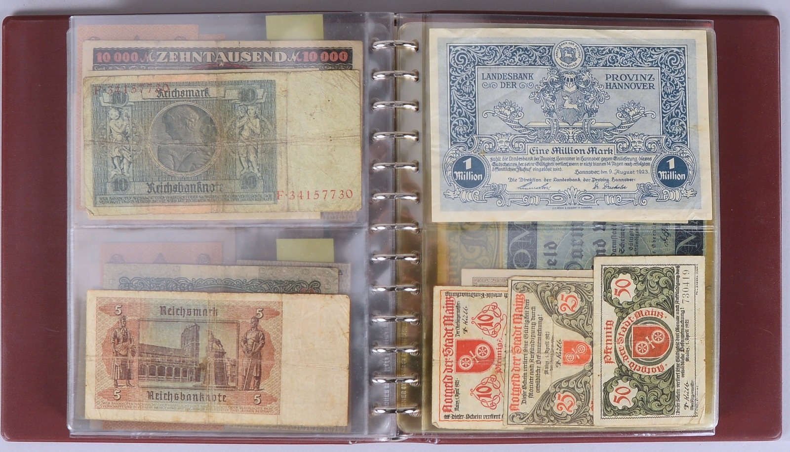 Notgeld: Städte-Provenienzen, im Lindner-Album - überw. sehr gute Erh.