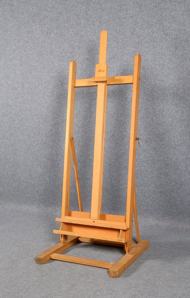 Gr. Künstler-Staffelei, Buchenholz, höhenverst.; max. Höhe 187 cm, Breite 62 cm