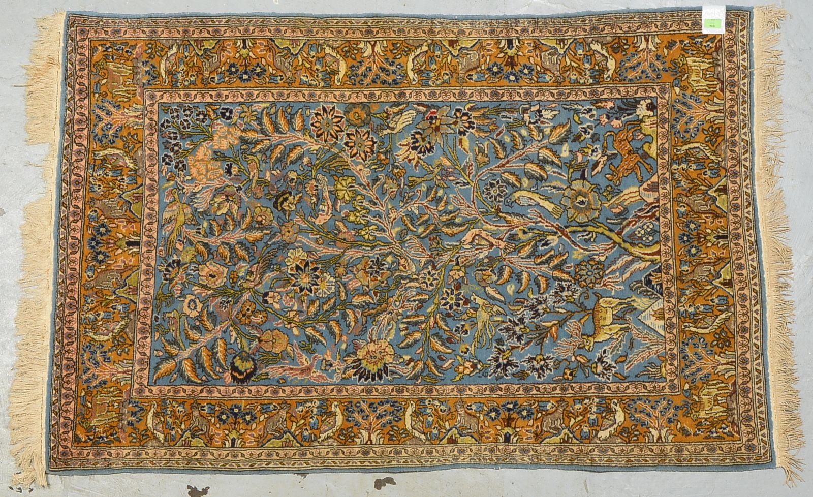 Ghom-Orientbrücke, mittelfeine bis feine Knüpfung, guter Zustand; Maße 160 x 103 cm