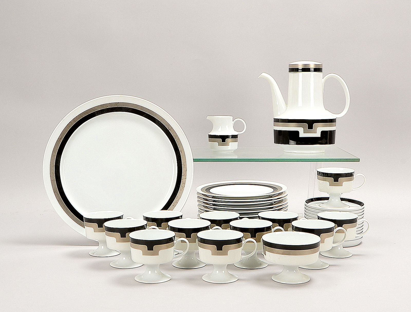 Rosenthal, Kaffeeservive, 'Composition', Entw. Tapio Wirkkala, komplett für 12 Pers.