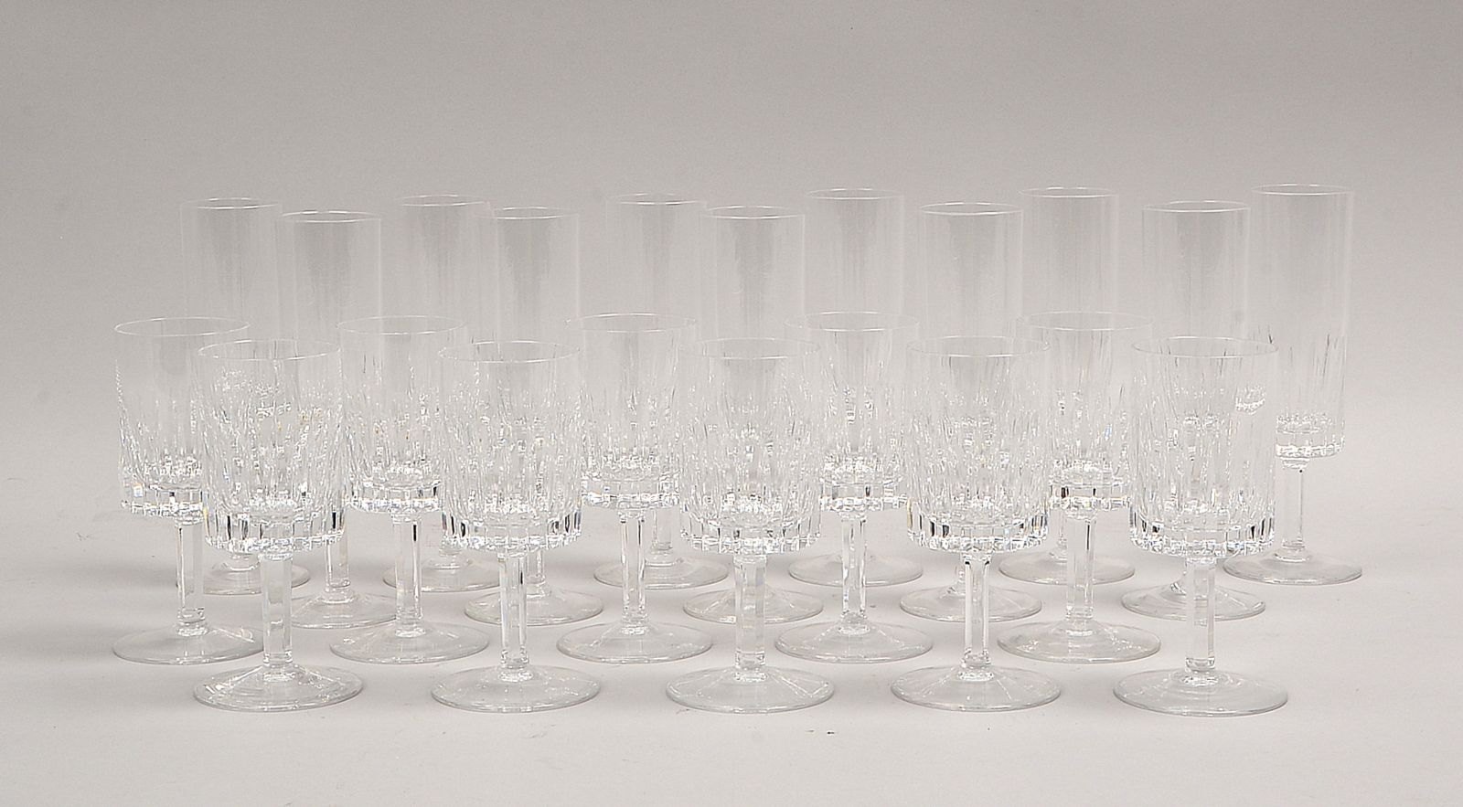 Zwiesel, kl. Tischglas-Konvolut, Bleikristall, handgeschl.: 10x Weißwein/11x Sekt