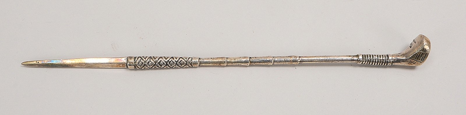 Golfsport-Accessoire (Spanien): Brieföffner als 'Golfschläger', Vollsilber (gepr.); Gew. 84 g