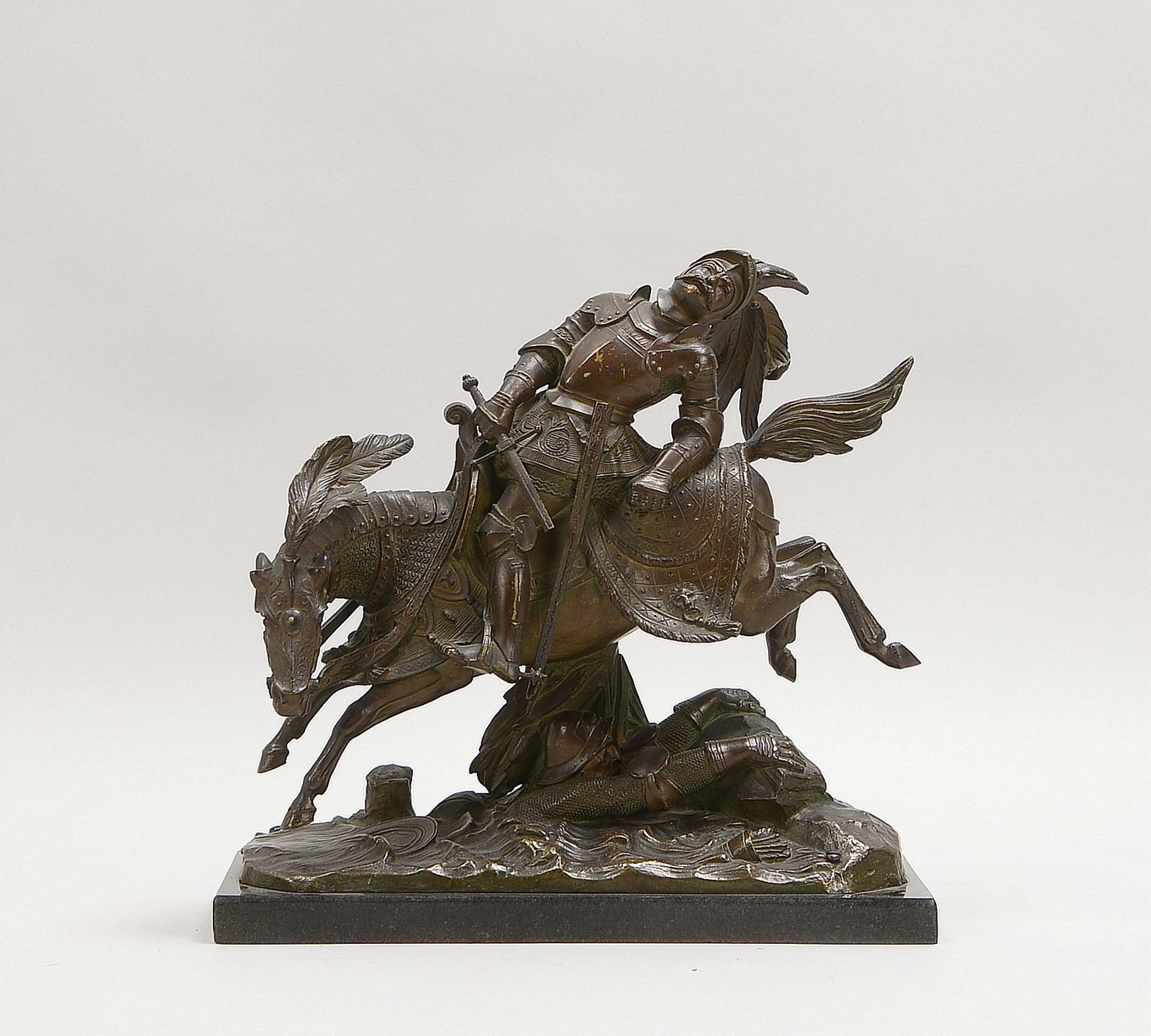 Gechter, J.F.T., Bronze, 'Charles le Téméraire', sign./dat. '1842', auf Marmorsockel