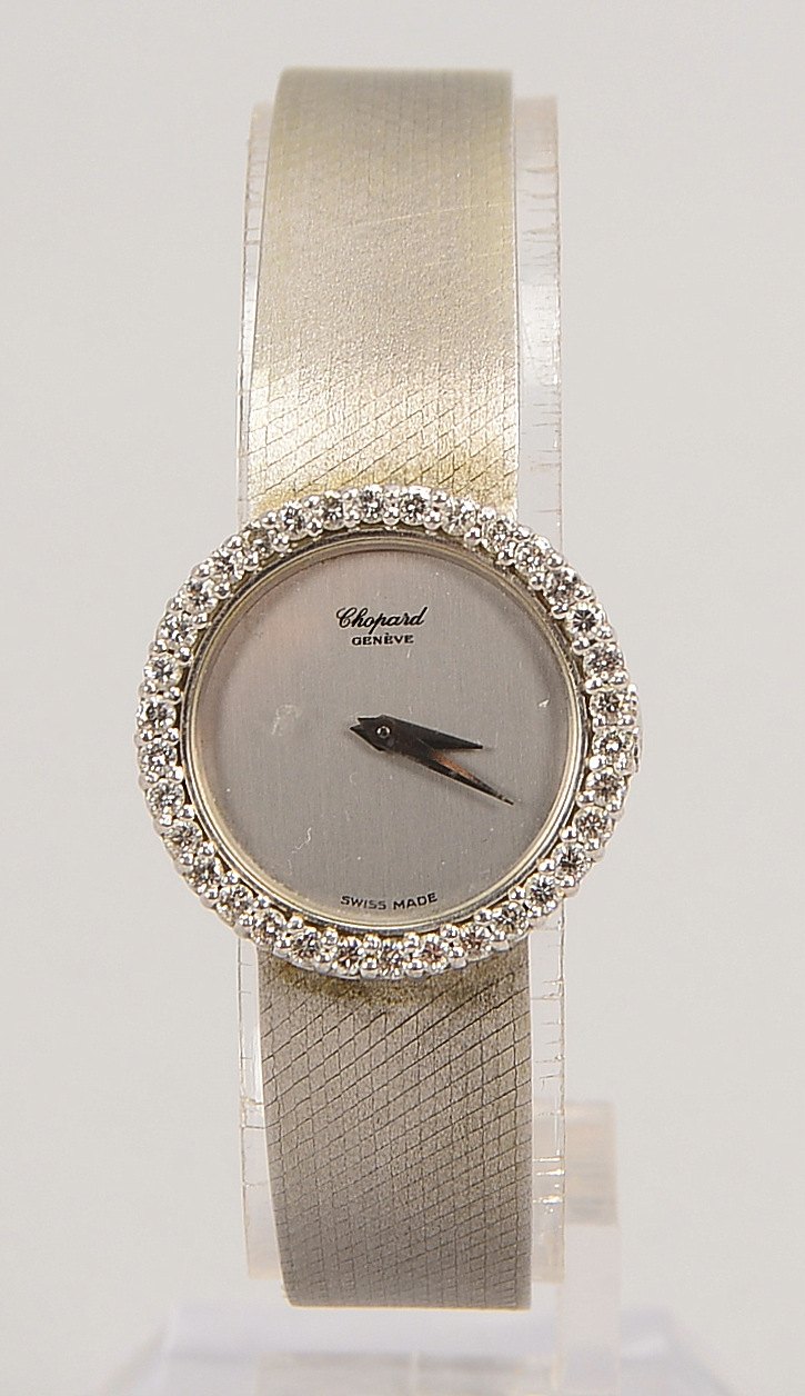 DAU Chopard, Handaufz., Ref. '4025', 750 WG-Geh.-/Armband, Diam.-Lünette