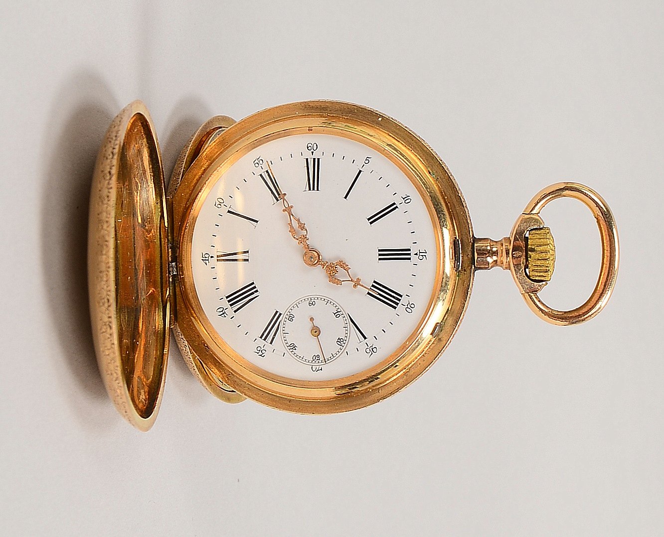 Taschenuhr, Pateck, 585 GG-Geh., Nr. '162630', 3 Golddeckel, '15 Rubis' - läuft an; Gew. 91 g