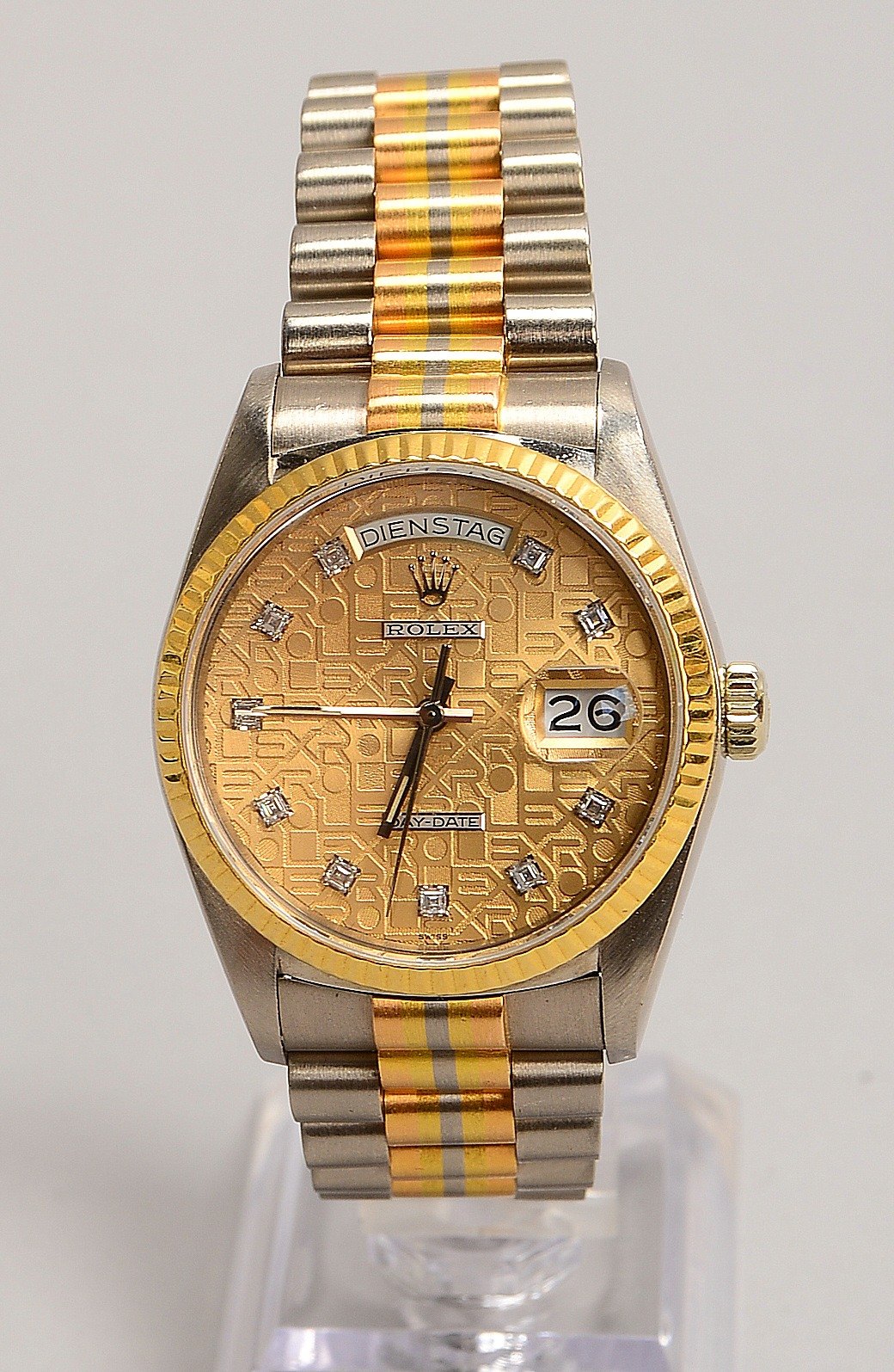 Unisex/HAU, Rolex 'Day-Date Tridor 36', Autom., Cal. '3155', 18 kt Gold-Geh./Armb.