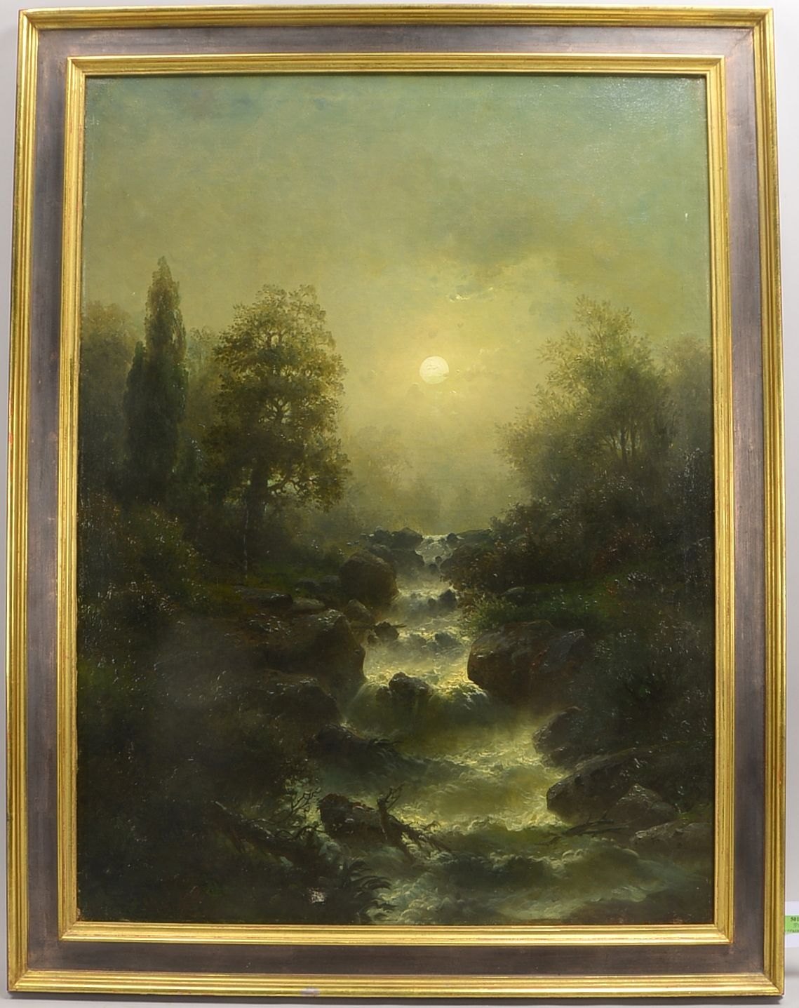 Rieger, Albert, 'Sturzbach...', Öl/Lw, unten li. sign.; Rahmenmaße 116 x 90 cm