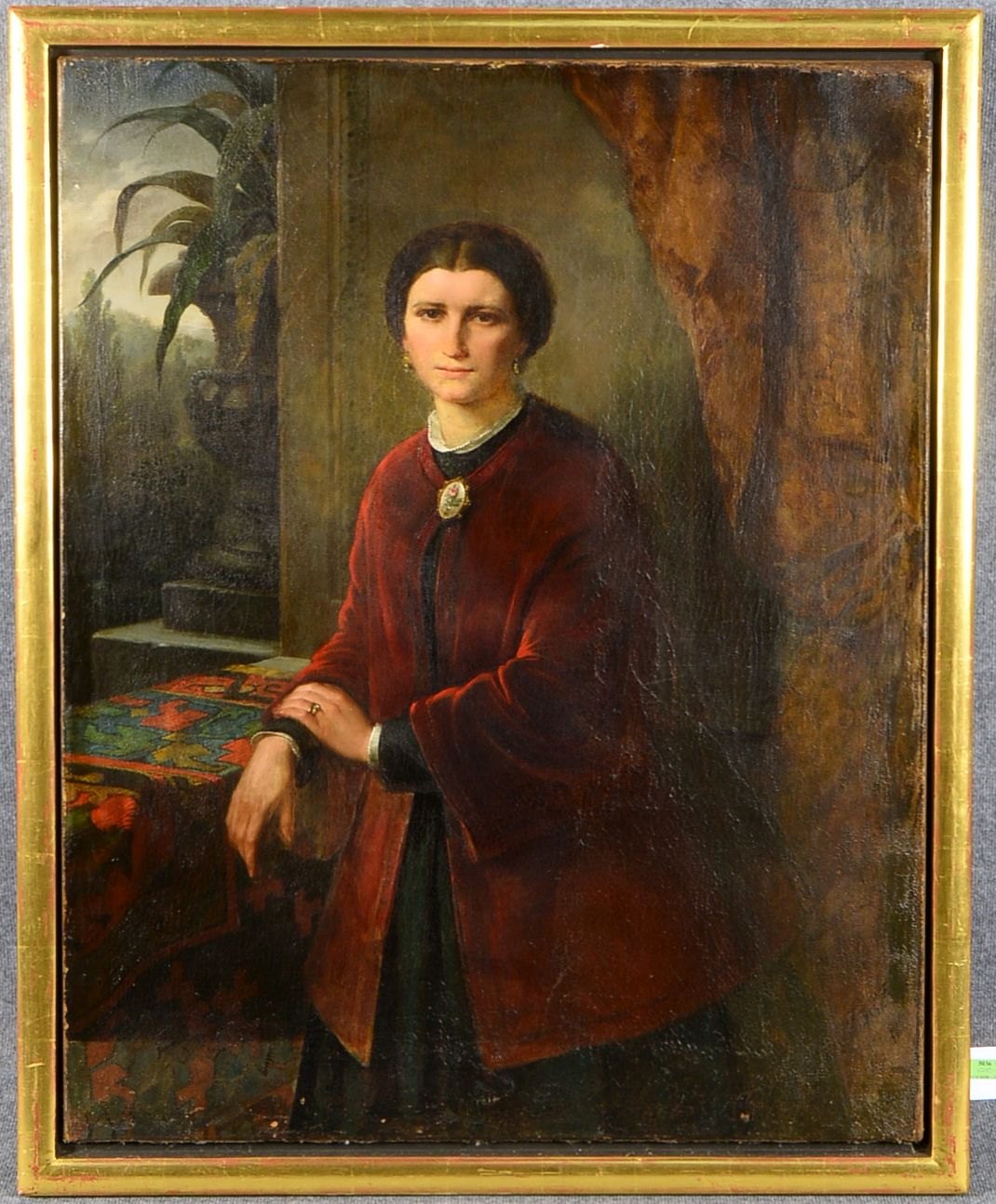 Gemälde, 'Damenportrait', Öl/Lw, (unleserlich) sign.; Rahmenmaße 98 x 121,5 cm