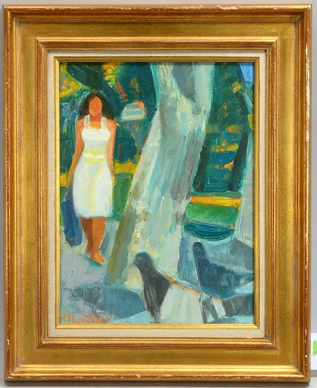 Montané, Roger, 'Deux Pigeons Catalans', Öl/Lw, unten links/verso sign., bet.