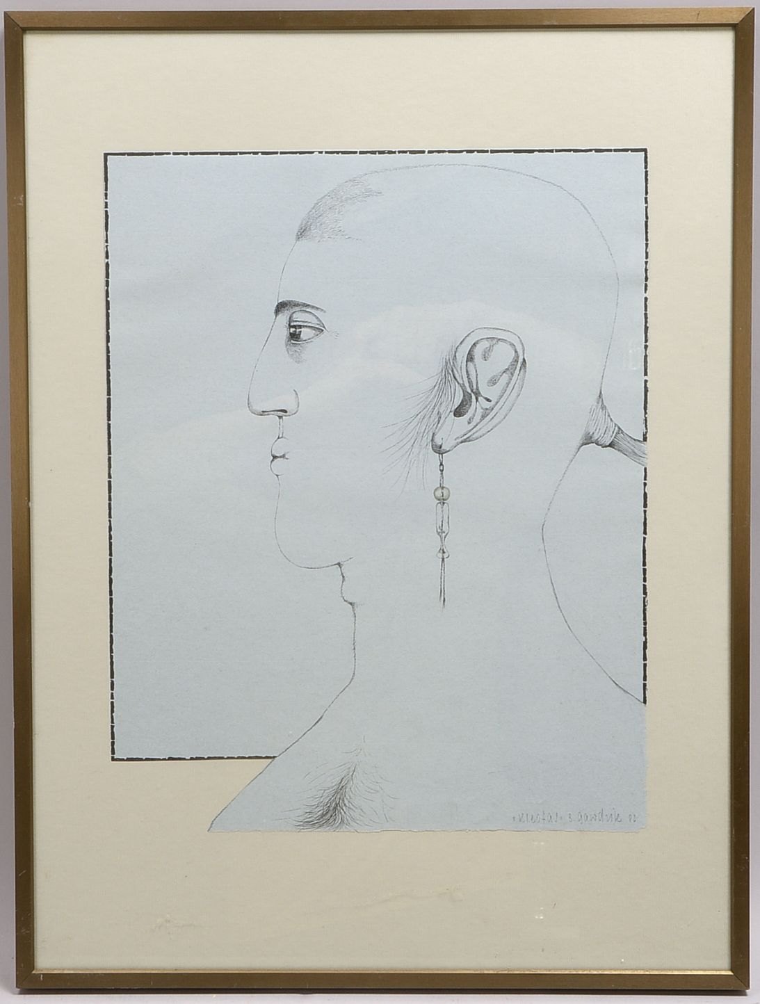 Gwadzik, Barbara, 'Kleofas', Tinte, unten li. sign./dat. (19)'82' und bet., hinter Glas