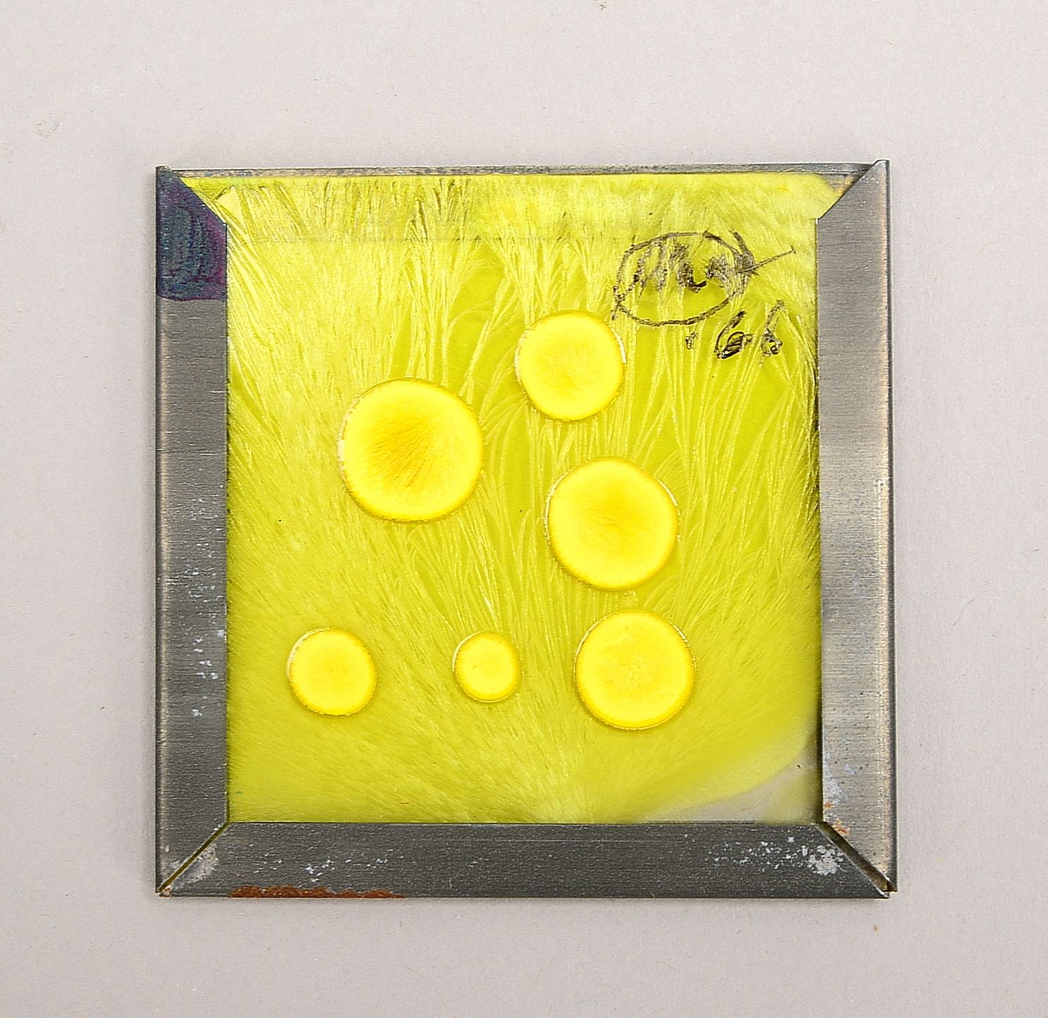Piene, Otto, orig. Künstler-Dia (aus Performance), handgemalt, sign.!; Maße 5 x 5 cm