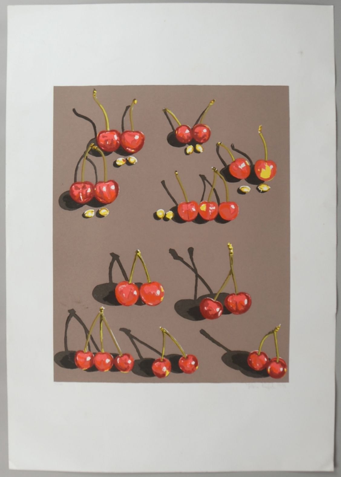 Kneffel, Karin, Kirschen', Farblithogr., Aufl. '72/150', unten re. sign./dat. '1998', unger.