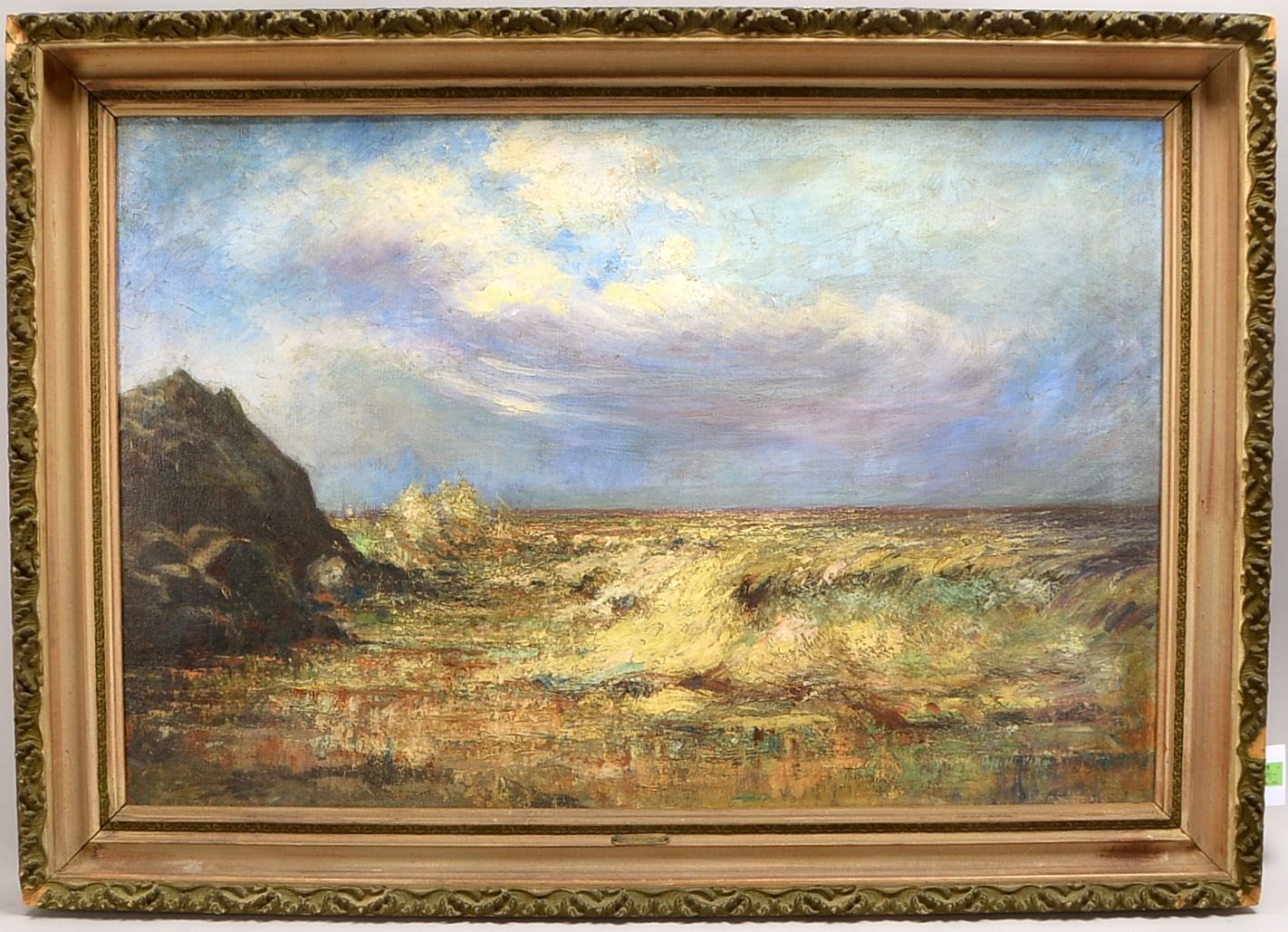 Louyot, E., 'Brandung an der Steilküste', Öl auf Lw/doubl., sign,; Rahmenmaße 75 x 106 cm