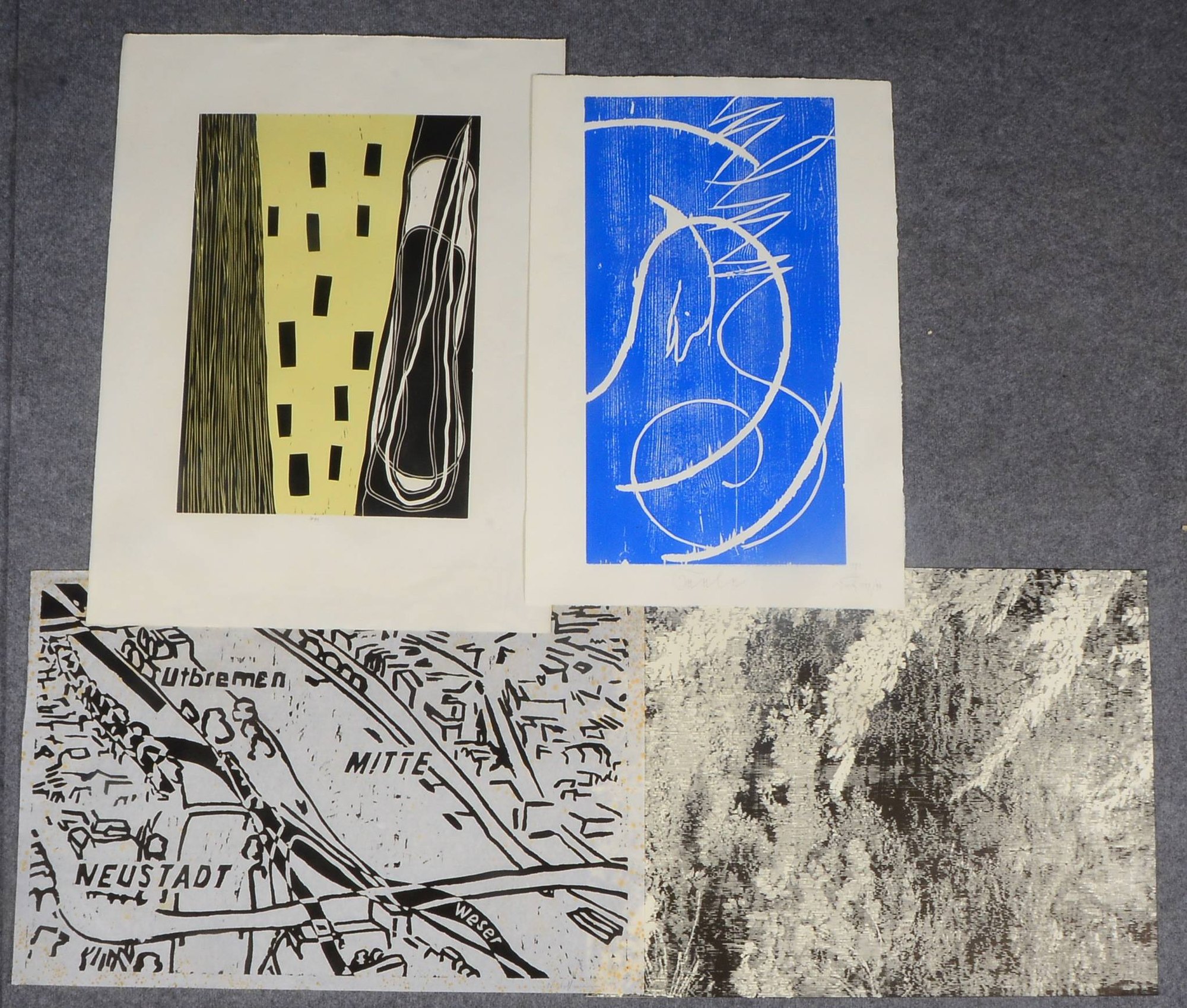 4 Grafiken (Griffelkunst-Slg.), (Farb-)Lithografien, versch. Künstler, bleisign./dat.