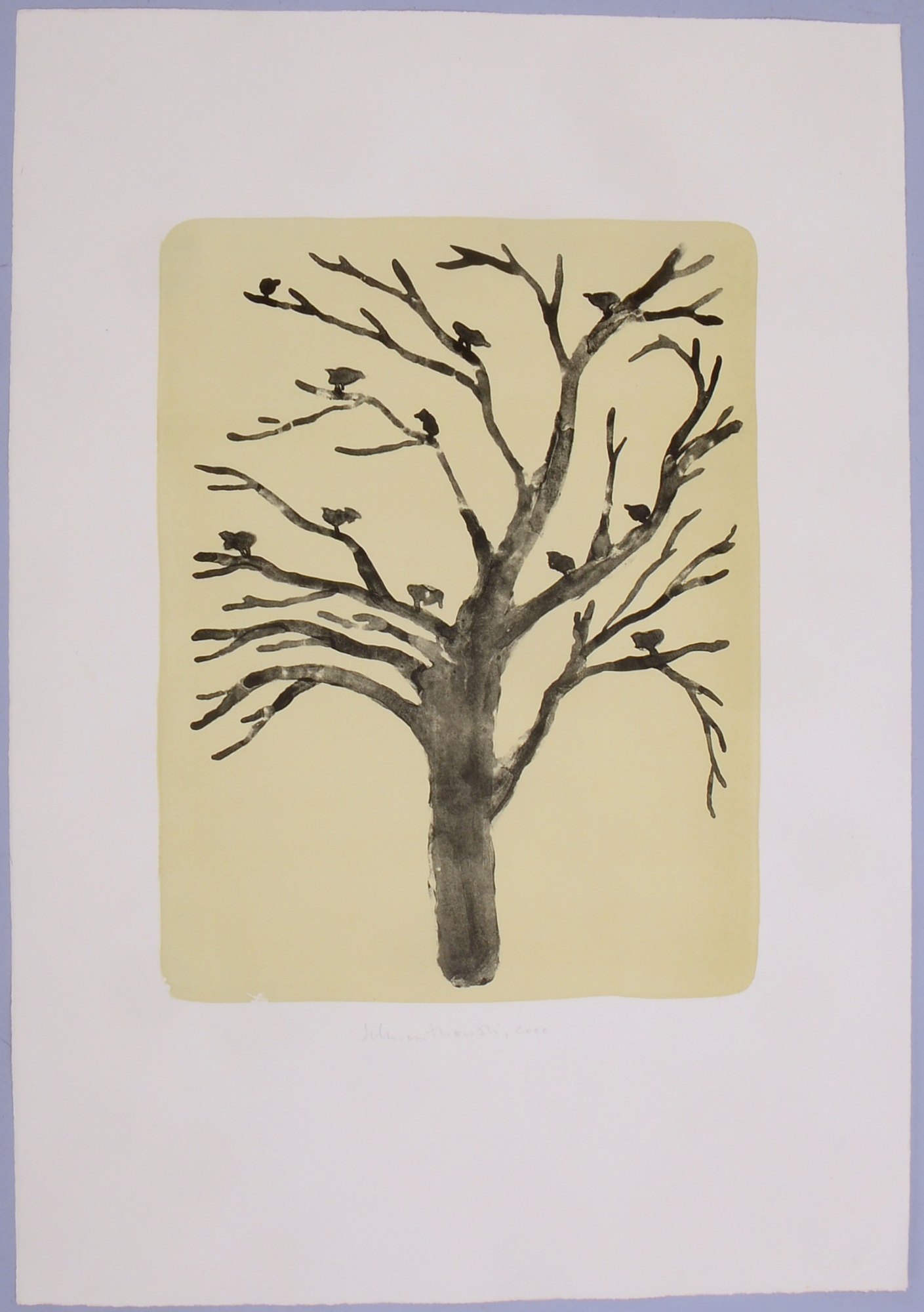 Schwontkowski, N., 'Vögel im Baum', Lithogr. (aus Griffelkunst-Slg.), bleigsign./dat.