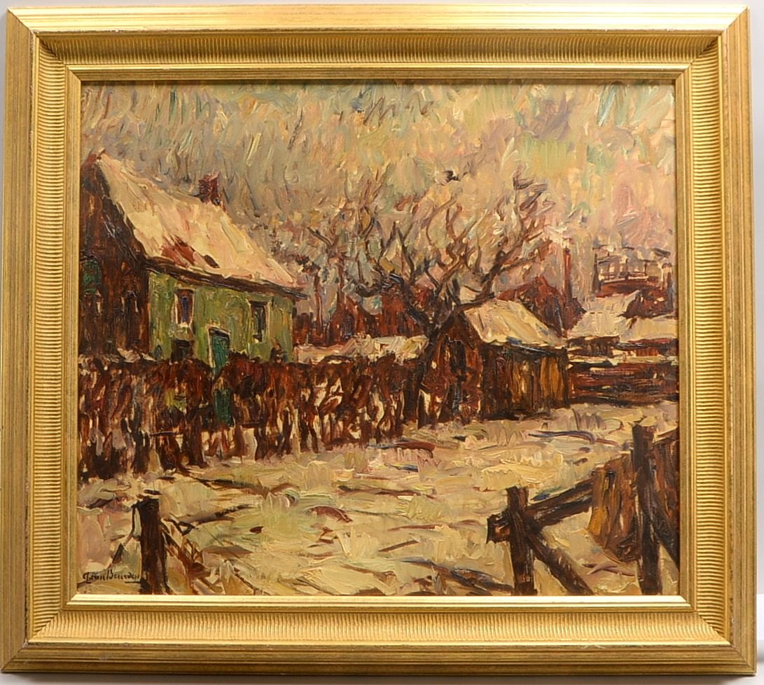 Van Beurden, Alph. II, 'Dorf im Winter', Öl/Lw, unten li. sign.; Rahmenmaße 80,5 x 90,5 cm