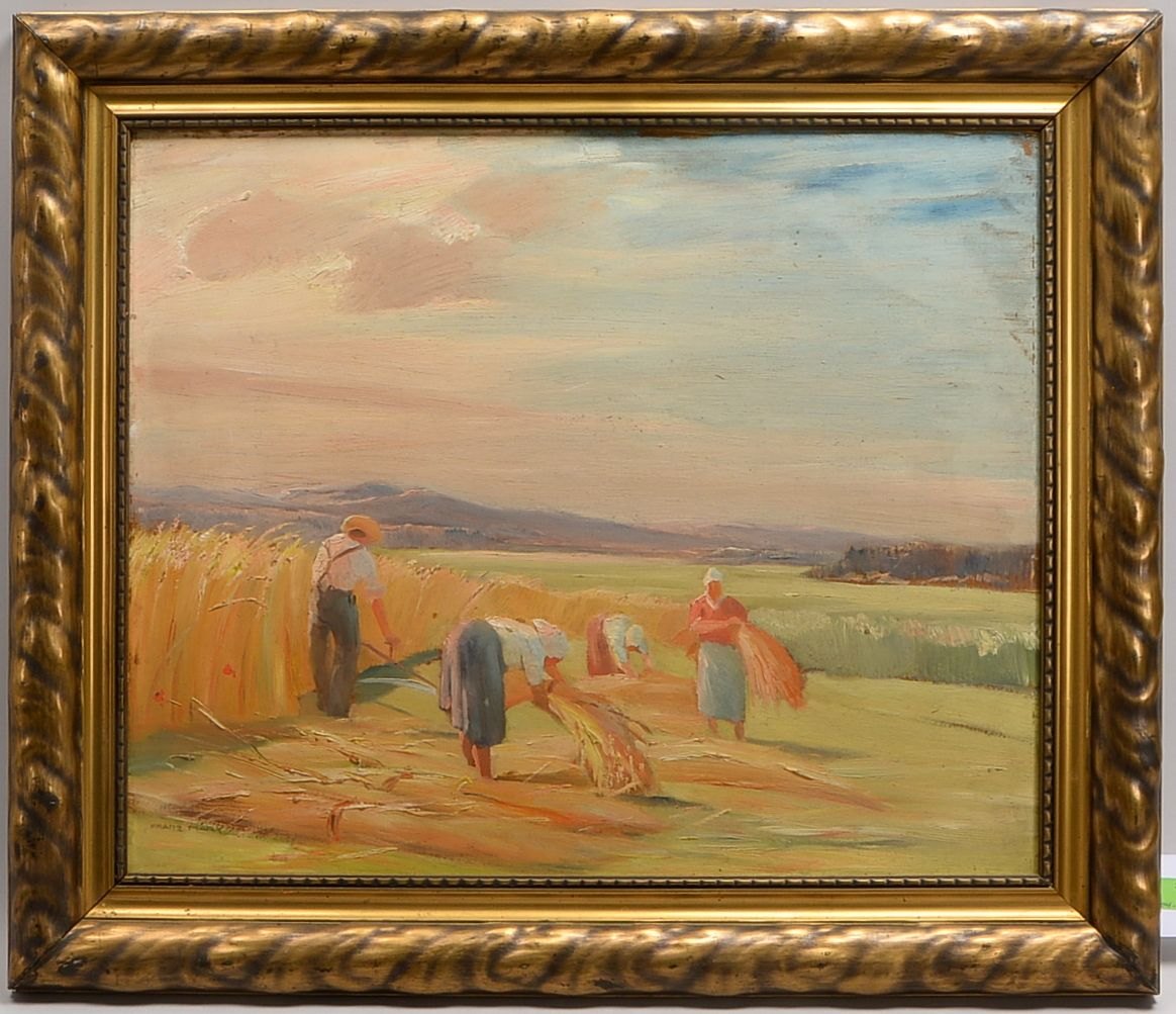 Marx, Franz, 'Ernteszene', Öl/Mk, unten li. sign.; Rahmenmaße 64,5 x 75,5 cm