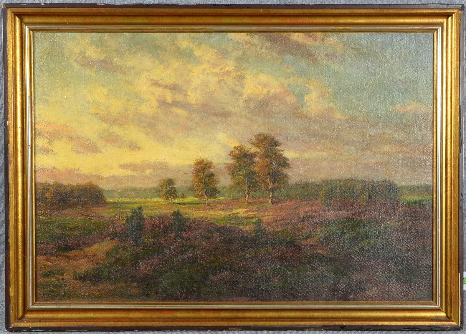 Wiegandt, Prof. B., 'Heidelandschaft', Öl/Lw, sign./dat. '1916'; Rahmenmaße 95,5 x 134 cm