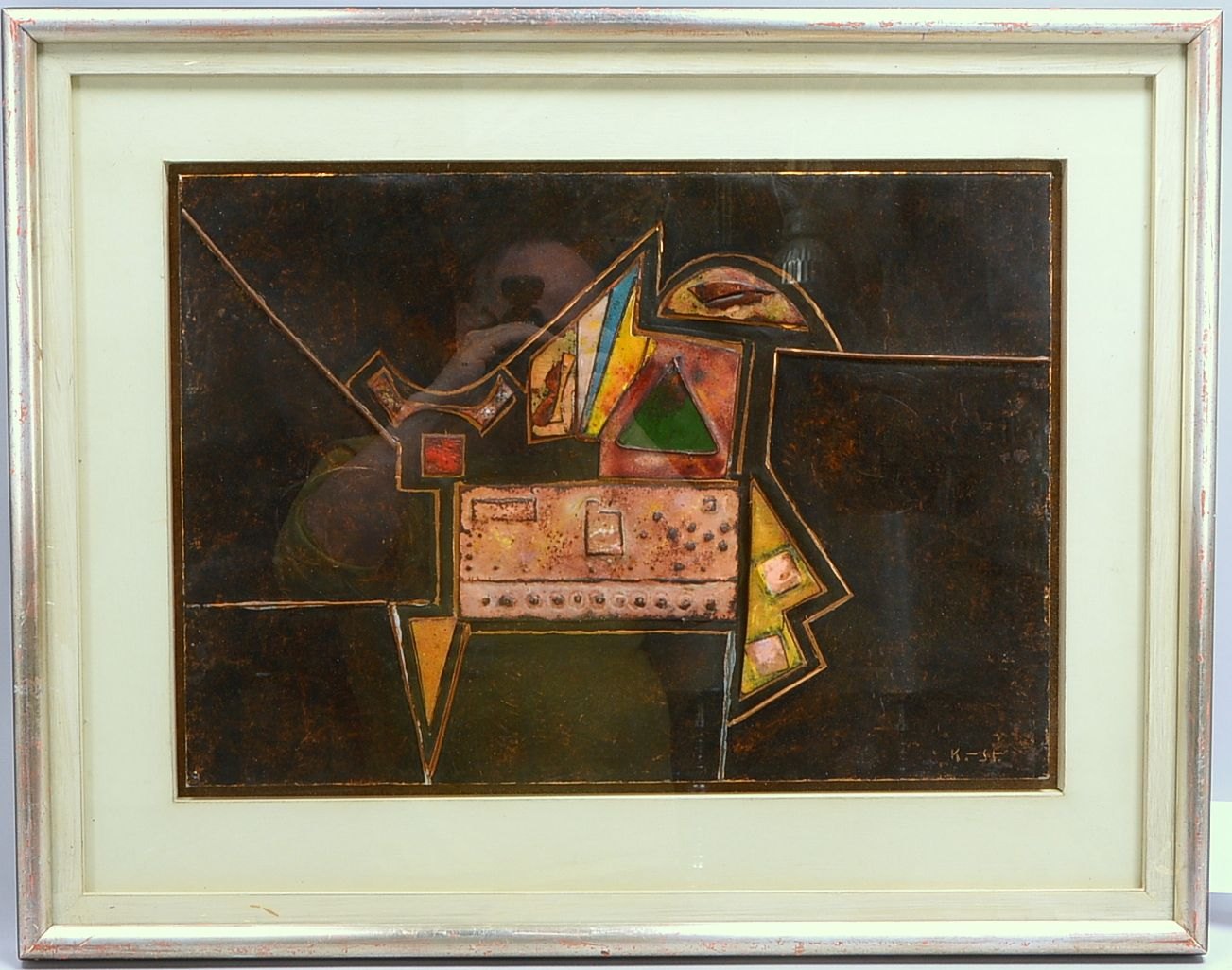 Kehr-Steiner, Oscar, Reliefbild, Metall und Emaille, sign./dat.; Rahmenmaße 54 x 70 cm