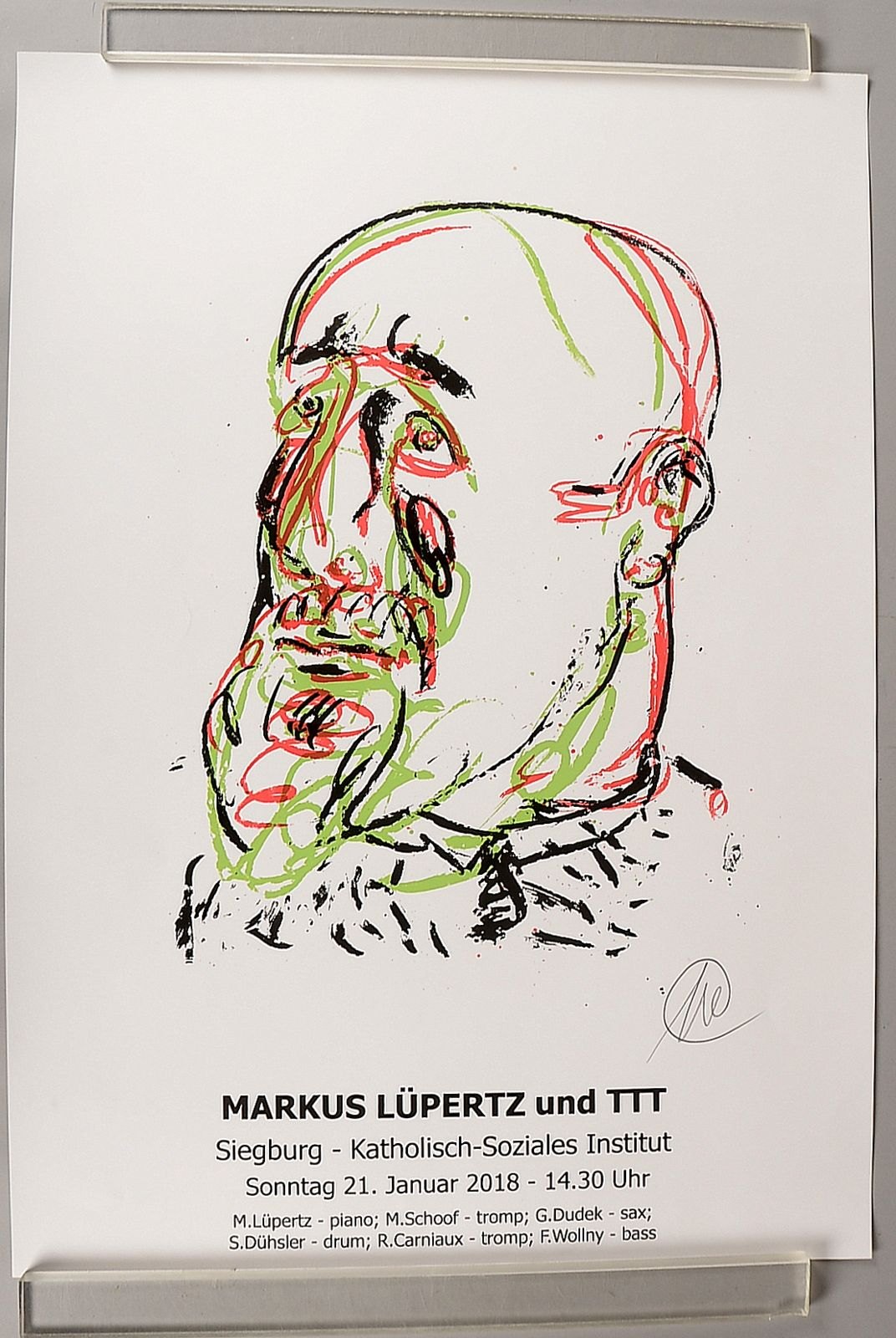 Lüpertz, Markus, Ausstellungsplakat, 'Konzerteröffnung...', Siebdruck, sign./dat. '2018'